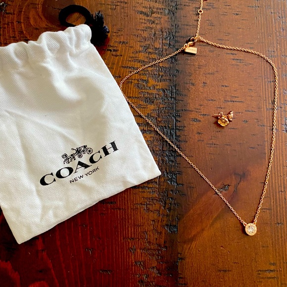 Coach Jewelry - Coach Women's Signature Stone Tea
Rose 3-Piece Jewelry Set necklace earrings BN
